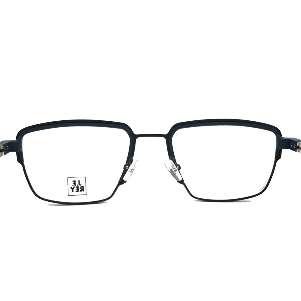 J. F. Rey Eyeglasses Frames JF3031 0022 Matte Black Blue White 52-20-145